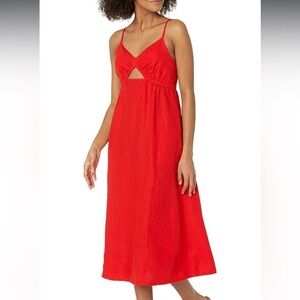 NWOT The Drop Women's Maci Strappy V-Neck Cutout Smocked Back Midi Dress Size M